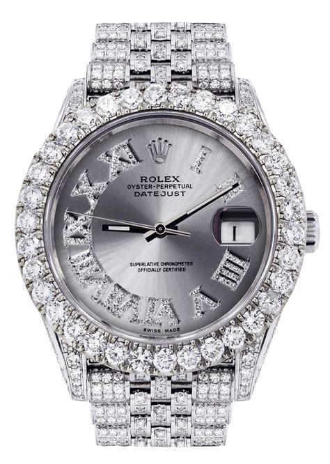 silver rolex with diamonds|Rolex datejust diamond bezel aftermarket.